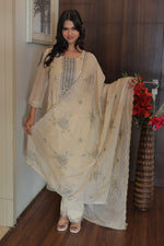 Zohra Ivory Embroidered Kurta Set With Dupatta