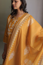 Meera Yellow Embellished Flower Kurta Set with Dupatta