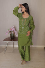 Erina Green Yoke Design Co-ord Set