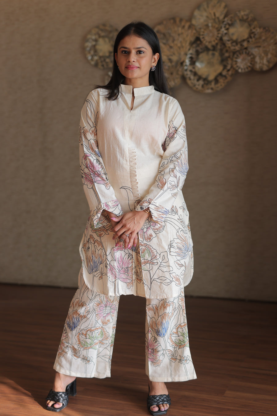 Farah White Embroidered Co-ord Set