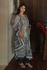 Reha Black Embellished Kurta Set with Dupatta