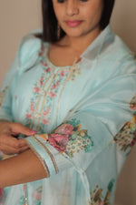 Neha Blue Embroidered Kurta Set with Dupatta