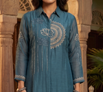 Aaira Deep Teal Embellished Co-ord Set
