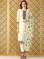 Vanya White Poise Kurta Set with Dupatta