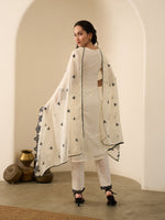 Safiya White Organza Embroidered Kurta Set with Dupatta