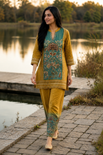 Chaarvi Yellow Printed Co-ord Set