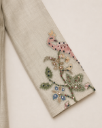 Mysha Grey Mul Chanderi Kurta Set with Dupatta