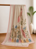 Mysha Grey Mul Chanderi Kurta Set with Dupatta