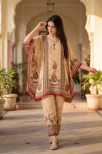 Myra Cream Muslin Handwork Co-ord Set