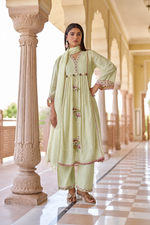 Pihu Green Cotton Kurta Set with Dupatta