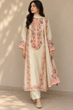 Eshika Floral Muslin Handwork Kurta Set with Dupatta