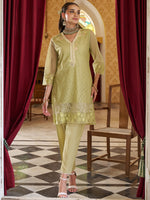 Naira Green Embroidered Co-ord Set