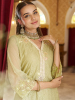 Naira Green Embroidered Co-ord Set