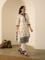 Safiya White Organza Embroidered Kurta Set with Dupatta