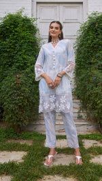Kiara Powder Blue Schiffli Co-ord Set