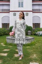 Kiara Grey Schiffli Co-ord Set