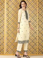 Vanya White Poise Kurta Set with Dupatta