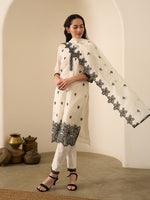 Safiya White Organza Embroidered Kurta Set with Dupatta