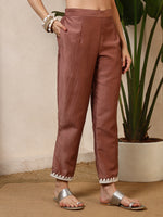 Iqra Rust Floral Yoke Kurta Set with Dupatta