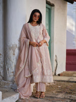 Saira Pink Lucknowi Embroidered Kurta Set With Dupatta