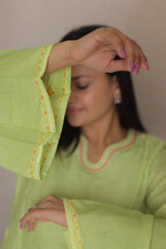 Aleema Green Embroidered Co-ord Set