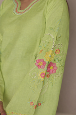 Aleema Green Embroidered Co-ord Set