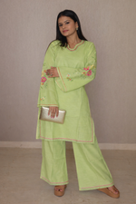 Aleema Green Embroidered Co-ord Set