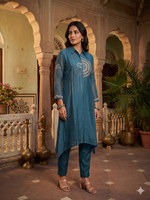 Aaira Deep Teal Embellished Co-ord Set