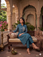 Aaira Deep Teal Embellished Co-ord Set