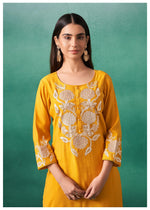Sunflower Yellow Silk Blend Kurta Set with Dupatta