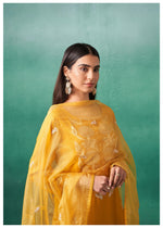 Sunflower Yellow Silk Blend Kurta Set with Dupatta