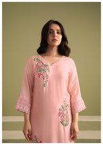 Rosella Embroiderd Silk Blend Kurta Set With Dupatta