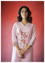 Peony Lavender Silk Blend Kurta Set with Dupatta