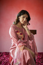 Gulaabi Resham Embroidered Silk Blend Kurta Set with Dupatta