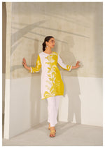 Yellow Dual Tone Cotton Blend Co-ord Set