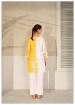 Yellow Dual Tone Cotton Blend Co-ord Set