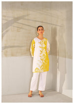 Yellow Dual Tone Cotton Blend Co-ord Set