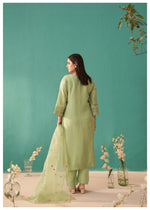 Baag E Noor Green Embroidered Silk Blend Kurta Set With Dupatta