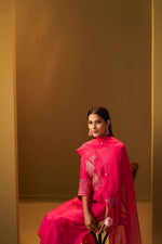 Pink Yoke Design Silk Blend Kurta Set With Dupatta