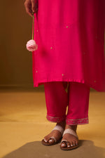 Pink Yoke Design Silk Blend Kurta Set With Dupatta