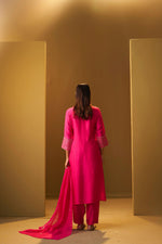 Pink Yoke Design Silk Blend Kurta Set With Dupatta