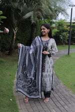 Chandni Embroidered Silk Blend Kurta Set With Dupatta