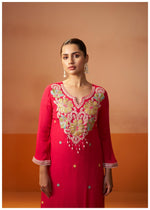Begum Pink Embroidered Kurta Set with Dupatta