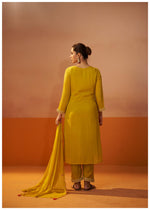 Begum Mustard Yellow Kurta Set with Dupatta