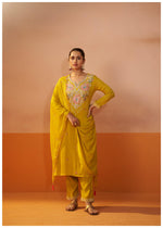 Begum Mustard Yellow Kurta Set with Dupatta
