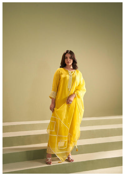Sunshine Yellow Kurta Set with Dupatta