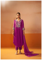Royal Plum Kurta Set with Dupatta