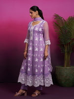 Amara Lavender Chiffon Anarkali Set with Dupatta