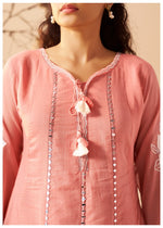 Ruhaani Blush Pink Silk Kurta Set with Dupatta