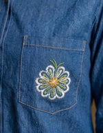 Inaaya Indigo Embroidered Cotton Denim Co-ord Set